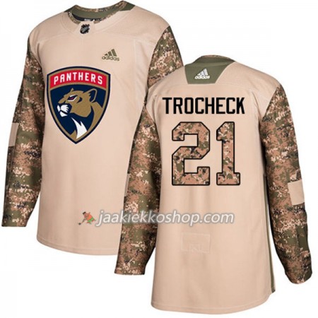 Miehille NHL Florida Panthers Pelipaita Vincent Trocheck 21 Adidas 2017-2018 Camo Veterans Day Practice Authentic